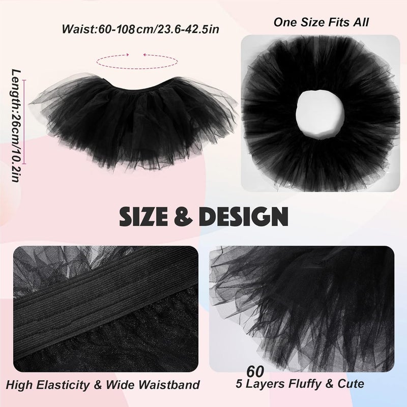 ILHSTY 3 Pack Women Teens Adult Tutu Skirt, 5 Layers Puffy Classic Tulle Tutus Skirts for Women Ballet Run Party Halloween Costume - Image 3